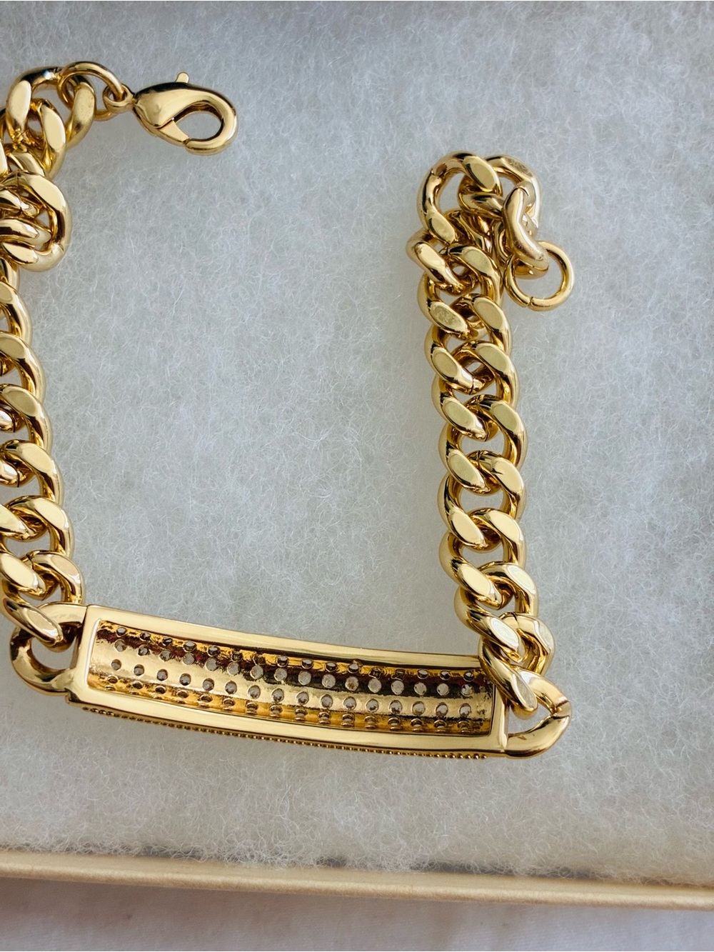 Nordstrom Gold Pave Curb-Chain Bracelet - Picture 5 of 8